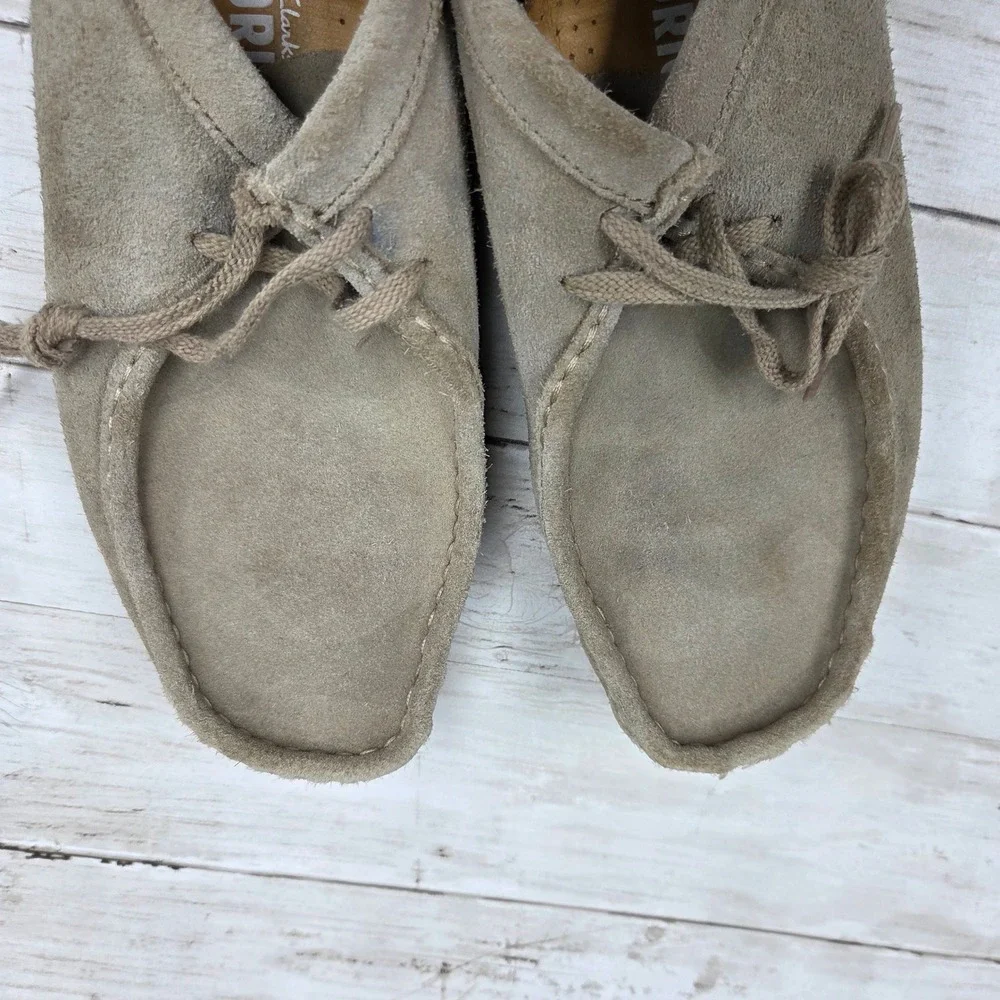 Clarks Originals Oxford Moccasin Men 11M Sand Beige Suede Lace Up 26100015